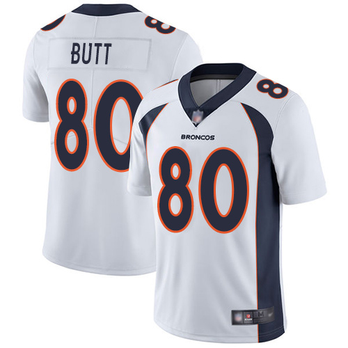 Men Denver Broncos #80 Jake Butt White Vapor Untouchable Limited Player Football NFL Jersey